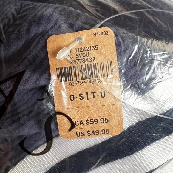 , VICTORIA'S SECRET PINK Velvet Navy Blue Ribbed Large Tote Bag, 18"x13"x4" - Picture 7 of 8